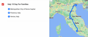 Italy Itinerary Map