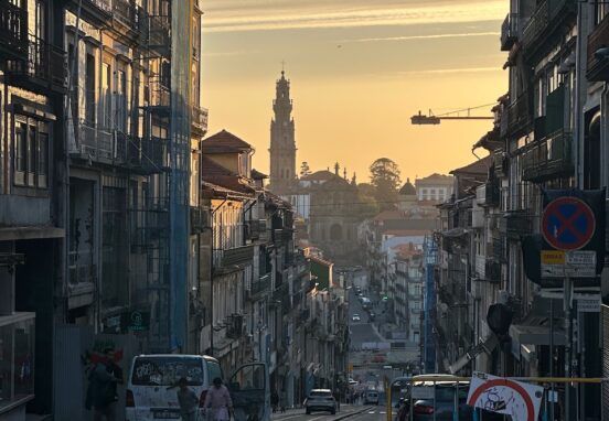 Dusk in Porto Portugal